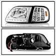 2002 Ford Expedition - Driver and Passenger Side Halogen Headlight, Without bulb(s), Clear Lens, Chrome Interior, Xtune Series