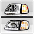 2002 Ford Expedition - Driver and Passenger Side Halogen Headlight, Without bulb(s), Clear Lens, Chrome Interior, Xtune Series