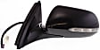 Sedan Driver Side Mirror, Power Adjust, Heated, Manual Folding, Paintable, In-housing Signal Light, No Memory, No Puddle Light, No Auto-Dimming, No Blind Spot Feature