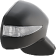 Sedan Passenger Side Mirror, Power Adjust, Non-Heated, Manual Folding, Paintable, In-housing Signal Light, No Memory, No Puddle Light, No Auto-Dim, No Blind Spot Feature