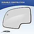 Passenger Side Mirror Glass, Non-Heated, No Blind Spot Feature, Backing Plate Included