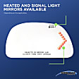 Passenger Side Mirror Glass, Non-Heated, No Blind Spot Feature, Backing Plate Included