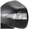 Sedan Driver Side Mirror, Power Adjust, Heated, Manual Folding, Paintable, In-housing Signal Light, No Memory, No Puddle Light, No Auto-Dim, No Blind Spot Feature