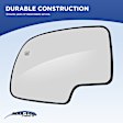 Passenger Side Mirror Glass, Non-Heated, No Blind Spot Feature, Convex, With Backing Plate