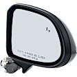 2020 Hyundai Santa Fe Preferred - Passenger Side Mirror, Power Adjust, Non-Heated, Paintable, Manual Folding, No Signal Light, With Blind Spot Detection in Glass, No Memory, No Puddle Light, No Auto-Dimming
