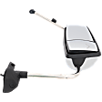 Passenger Side Mirror, Power Adjust, Heated, Manual Folding, Chrome, In-glass Signal Light, without Bracket, with CB Antenna Provision