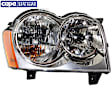 Passenger Side Headlight, with Bulb, Halogen, Clear Lens, CAPA Certified