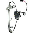 Front, Driver Side Window Regulator, Power, With Plastic Bracket