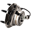 Front, Driver or Passenger Side Wheel Hub, With Bearing, With Sensor, 5 x 4.5 in. Bolt Pattern