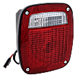 Passenger Side Tail Light, with Bulb, Halogen, Clear and Red Lens, Black Interior