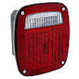 Driver Side Tail Light, with Bulb, Halogen, Clear and Red Lens, Black Interior
