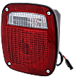 Driver Side Tail Light, with Bulb, Halogen, Clear and Red Lens, Black Interior