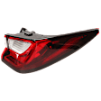Passenger Side, Outer LED Tail Light, With bulb(s), Clear & Red Lens, CAPA Certified