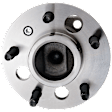 Rear, Driver or Passenger Side Wheel Hub, With Bearing, With Sensor, 5 x 4.53 in. Bolt Pattern