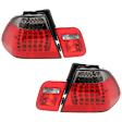 Driver and Passenger Side, Inner and Outer LED Tail Light, With bulb(s), Red & Smoked Lens, Sedan