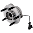 Front, Driver or Passenger Side Wheel Hub, 5 Lugs, With Bearing, With Sensor