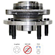 Front, Driver or Passenger Side Wheel Hub, 5 Lugs, With Bearing