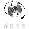 Front, Driver or Passenger Side Wheel Hub, With Bearing, With Sensor, 6 x 5.5 in. Bolt Pattern, RWD