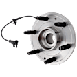 Front, Driver or Passenger Side Wheel Hub, With Bearing, With Sensor, 6 x 5.5 in. Bolt Pattern