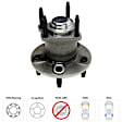Rear, Driver or Passenger Side Wheel Hub, 5 Lugs, With Bearing
