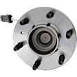 Front, Driver or Passenger Side Wheel Hub, With Bearing, With Sensor, 6 x 4.53 in. Bolt Pattern
