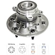 Front, Driver or Passenger Side Wheel Hub, With Bearing, Without Sensor, RWD