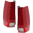 Driver and Passenger Side LED Tail Light, With bulb(s), Red & Clear Lens, Chrome Interior