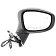 Passenger Side Mirror, Power Adjust, Manual Folding, Heated, Textured Black, In-housing Signal Light, No Memory, No Puddle Light, No Auto-Dimming, With Blind Spot Detection in Glass