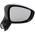 Passenger Side Mirror, Power Adjust, Manual Folding, Heated, Chrome, In-Housing Signal Light, No Memory, No Puddle Light, No Auto-Dimming, With Blind Spot Detection in Glass