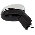 Passenger Side Mirror, Power Adjust, Manual Folding, Heated, Chrome, In-Housing Signal Light, No Memory, No Puddle Light, No Auto-Dimming, With Blind Spot Detection in Glass