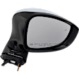 Passenger Side Mirror, Power Adjust, Power Folding, Heated, Chrome, In-Housing Signal Light, With Memory, With Puddle Light, No Auto-Dimming, With Blind Spot Detection in Glass