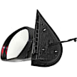 Driver Side Mirror, Power Adjust, Heated, Power Folding, With 1 Paintable and 1 Textured Black Cap, In-glass Signal Light, No Memory, With Puddle Light, No Auto-Dim, No Blind Spot Feature