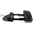 Driver Side Towing Mirror, Power Adjust, Heated, Manual Folding, Textured Black, In-glass Signal Light, Without Memory Recall, No Puddle Light, No Auto-Dimming, With Blind Spot Glass