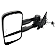Driver Side Towing Mirror, Power Adjust, Heated, Manual Folding, Textured Black, In-glass Signal Light, Without Memory Recall, No Puddle Light, No Auto-Dimming, With Blind Spot Glass