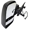 Driver Side Towing Mirror, Power Adjust, Heated, Manual Folding, Textured Black, In-glass Signal Light, Without Memory Recall, No Puddle Light, No Auto-Dimming, With Blind Spot Glass