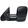 Driver Side Towing Mirror, Power Adjust, Heated, Manual Folding, Textured Black, In-glass Signal Light, Without Memory Recall, No Puddle Light, No Auto-Dimming, With Blind Spot Glass