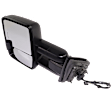 2019 GMC Sierra 1500 Limited - Driver Side Towing Mirror, Power Adjust, Heated, Textured Black, Manual Folding, In-glass Signal Light, With Blind Spot Glass, No Memory, No Puddle Light, No Auto-Dim