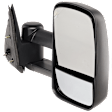 Passenger Side Towing Mirror, Manual Adjust, Non-Heated, Manual Folding, Textured Black, No Signal Light, No Memory, No Puddle Light, No Auto-Dim, With Blind Spot Glass