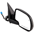 Passenger Side Mirror, Power Adjust, Heated, Manual Folding, Textured Black, No Signal Light, No Memory, No Puddle Light, No Auto-Dim, No Blind Spot Feature
