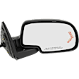Passenger Side Mirror, Power Adjust, Heated, Manual Folding, With 1 Paintable and 1 Textured Black Cap, In-glass Signal Light, Without Memory Recall, With Puddle Light, No Auto-Dimming