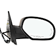 Passenger Side Mirror, Power Adjust, Heated, Manual Folding, With 1 Paintable and 1 Textured Black Cap, In-glass Signal Light, No Memory, No Puddle Light, No Auto-Dim, No Blind Spot Feature