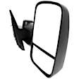 Passenger Side Towing Mirror, Manual Adjust, Non-Heated, Manual Folding, Textured Black, No Signal Light, No Memory, No Puddle Light, No Auto-Dim, With Blind Spot Glass