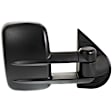 Passenger Side Towing Mirror, Manual Adjust, Non-Heated, Manual Folding, Textured Black, No Signal Light, No Memory, No Puddle Light, No Auto-Dim, With Blind Spot Glass