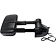 2007-2014 Chevrolet Silverado 2500 HD - Passenger Side Towing Mirror, Power Adjust, Heated, Manual Folding, Textured Black, In-glass Signal Light, No Memory, No Puddle Light, No Auto-Dim, With Blind Spot Glass