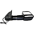 2007-2014 Chevrolet Silverado 2500 HD - Passenger Side Towing Mirror, Power Adjust, Heated, Manual Folding, Textured Black, In-glass Signal Light, No Memory, No Puddle Light, No Auto-Dim, With Blind Spot Glass