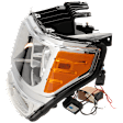 Driver and Passenger Side Projector Halogen Headlight, With bulb(s), Clear Lens, Chrome Interior