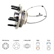 Front, Driver or Passenger Side Wheel Hub, With Bearing, With Sensor, 5 x 5.5 in. Bolt Pattern