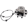 Front, Driver or Passenger Side Wheel Hub, With Bearing, With Sensor, 8 x 6.5 in. Bolt Pattern