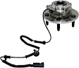 Front, Driver or Passenger Side Wheel Hub, 5 Lugs, With Bearing, With Sensor