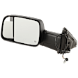 Driver Side Towing Mirror, Power Adjust, Heated, Power Folding, Textured Black, In-housing Signal Light, No Memory, With Puddle Light, No Auto-Dim, With Blind Spot Glass